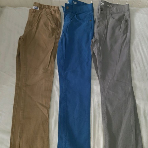Chicco pants pack like new, size 122-128, beige and blue