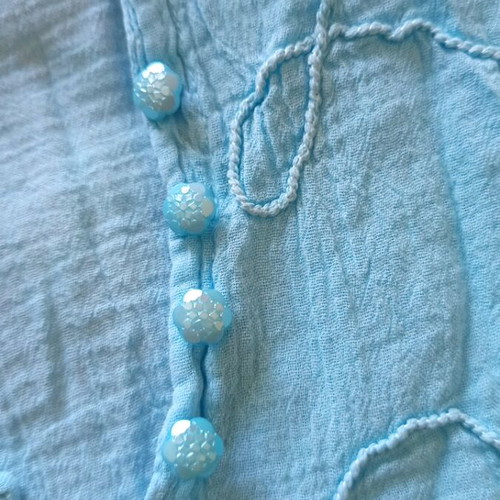 Sequin blouse new, turquoise, size L