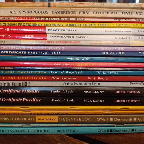 English learning books used, pack of 22 Lower First Certificate