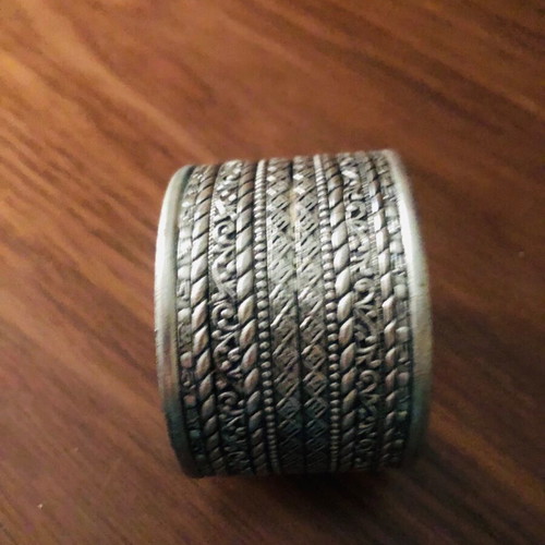 Silver wide boho bracelet