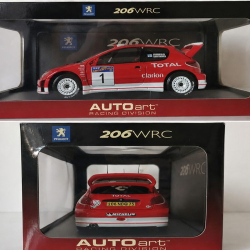 AUTOart 1:18 Peugeot 206 WRC model car, Rally Argentina 2003