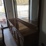 Solid wood buffet with large mirror like new