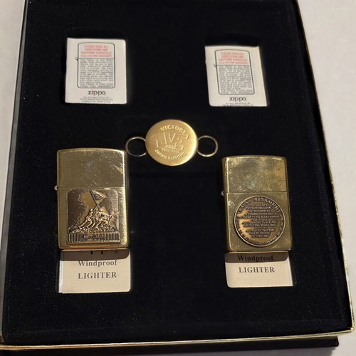 Zippo lighters set new, USA Navy World War II collectible with case