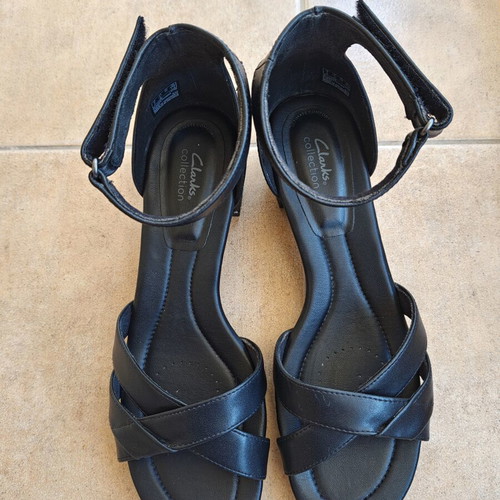 Clarks sandals, black, size 42