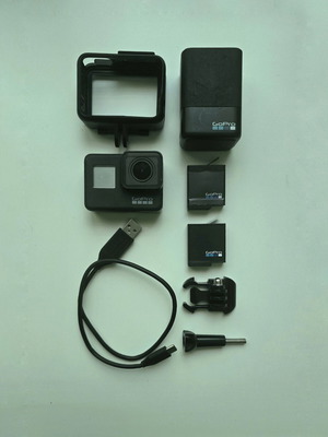 GoPro Hero 7 action camera used with accessories