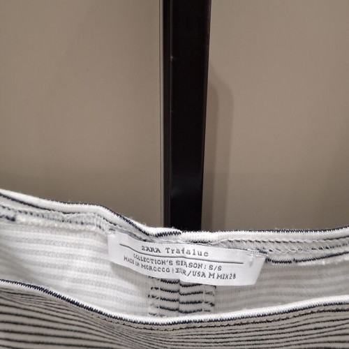 Zara striped mini dress, size M, white