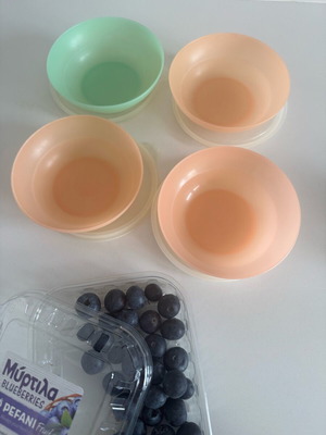 Vintage set of 4 Tupperware bowls used, made in Belgium