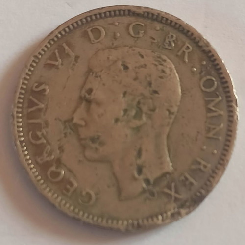 1949 Great Britain One Shilling coin used, King George
