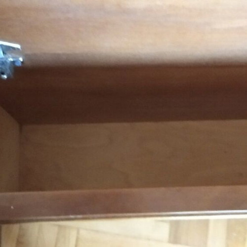 Wooden double bed used 220x158 cm with storage headboard