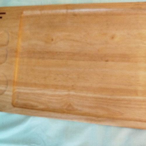Wooden serving tray with groove and dip holders, new