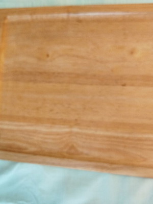 Wooden serving tray with groove and dip holders, new