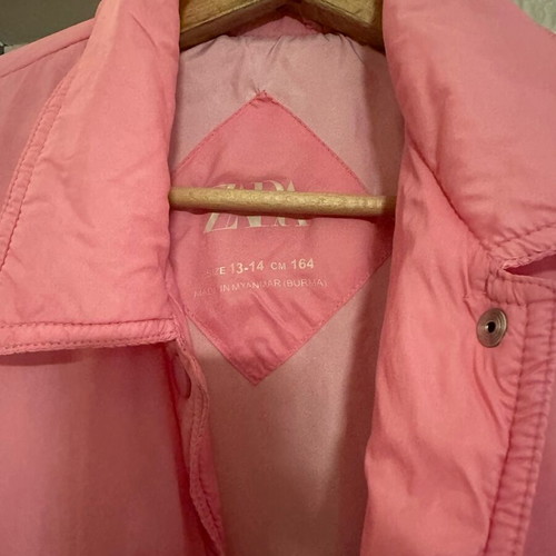 Zara thin pink jacket like new, women's small 13-14