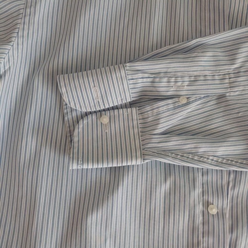 Men's striped shirt used, long sleeve, cotton, size 43/17