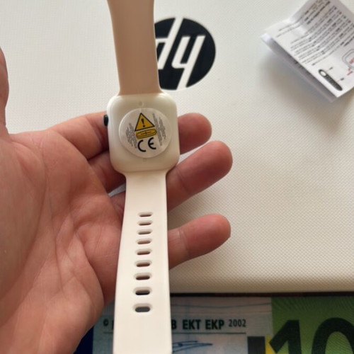 Electronic wristwatch new, white, analog