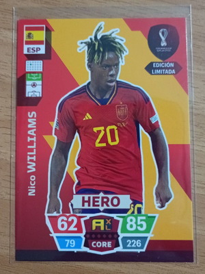 Panini World Cup Adrenalyn XL 2022 Limited Edition Nico Williams card, small size