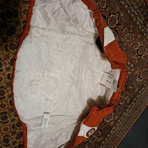 Orchestra sleeveless jacket new for boys 8 years old, orange and white