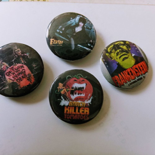 Horror Themed Pin Badges New, colorful set