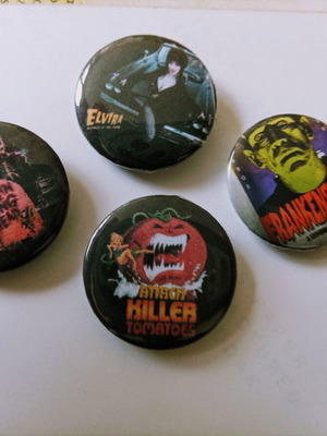 Horror Themed Pin Badges New, colorful set