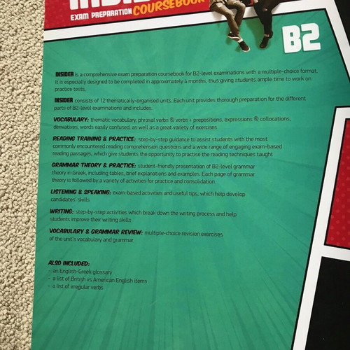 Insider B2 English Coursebook used for Lower exam preparation