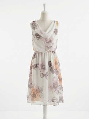 Silk floral dress made in Italy, M-L