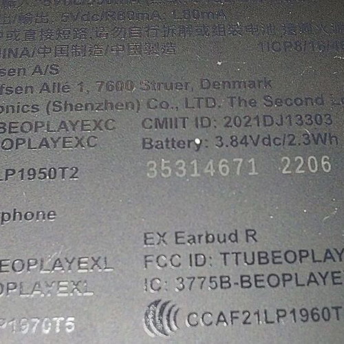 Bang & Olufsen Beoplay EX earbuds with battery issue for repair or parts