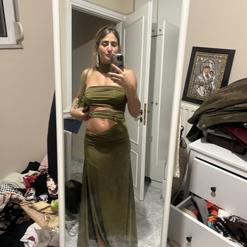 Nash long green dress like new, size S
