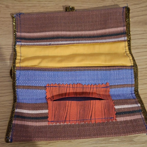 Handmade tobacco pouch, knitted fabric