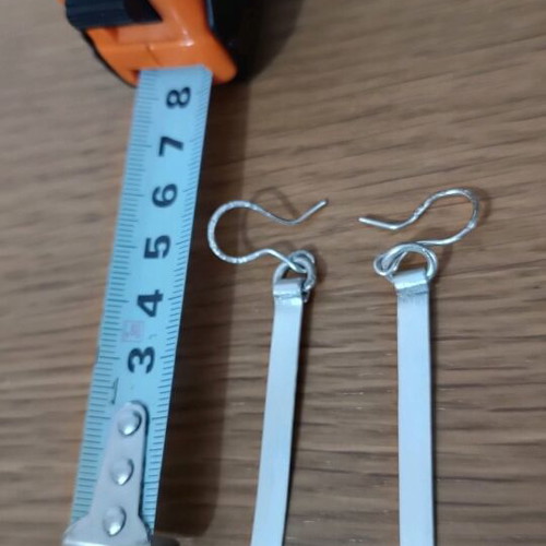 Silver bar earrings new, aluminum, minimal design