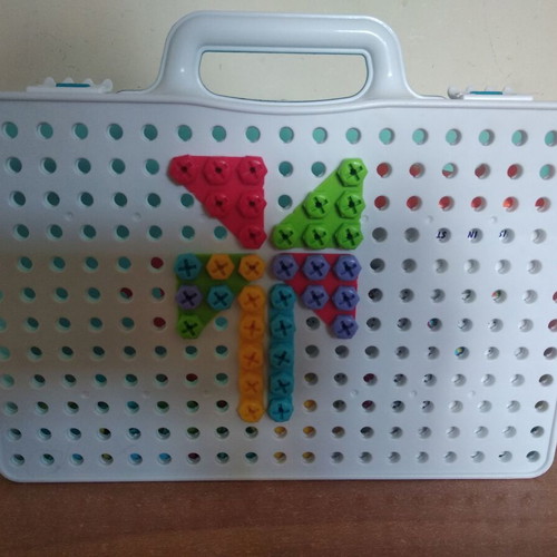 Battery-Powered Screwdriver Toy like new with shapes and screws
