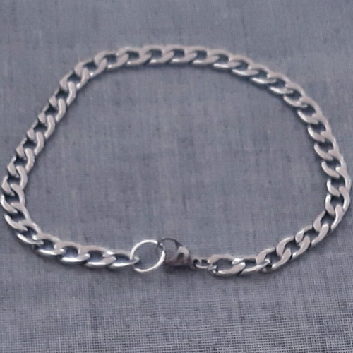 Chain bracelet unisex stainless steel silver color new
