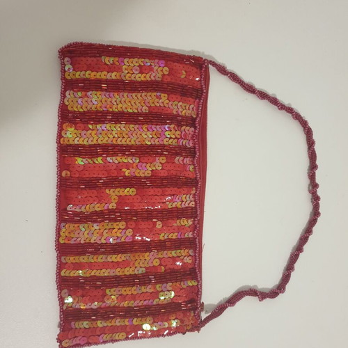 Evening bag red with sequins used