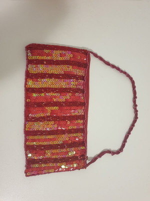 Evening bag red with sequins used