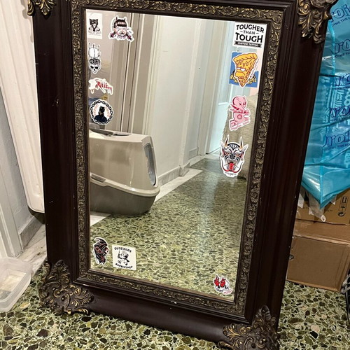 Mid Century Carved Mirror refurbished