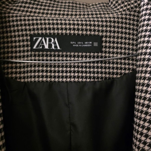 Zara checked long vest used, loose fit, size L
