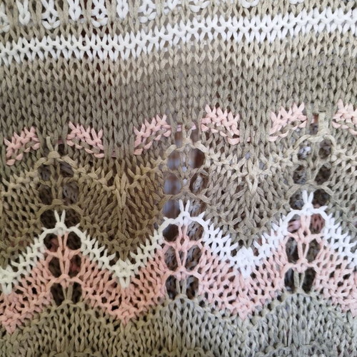 Woolnet women's knitted sweater used, beige and pink