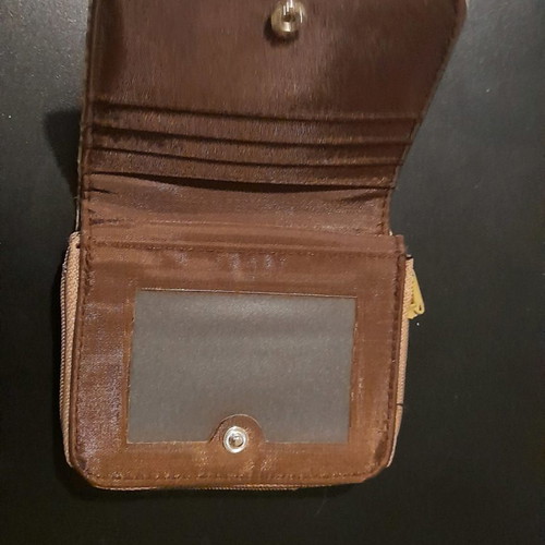 Fabric wallet unused in sand color