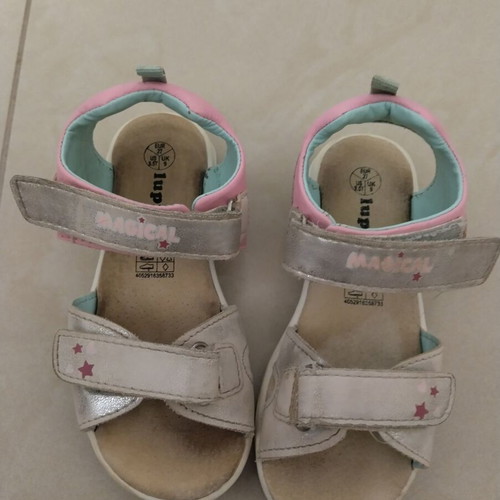 Sandals size 27 used, gray with color marks