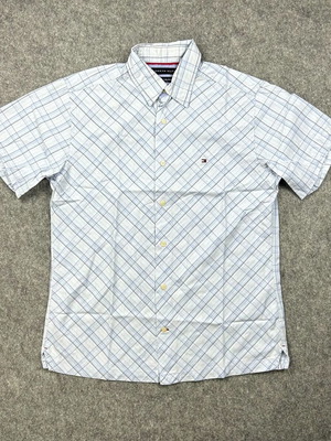 Tommy Hilfiger каре мъжка риза размер Medium с къс ръкав