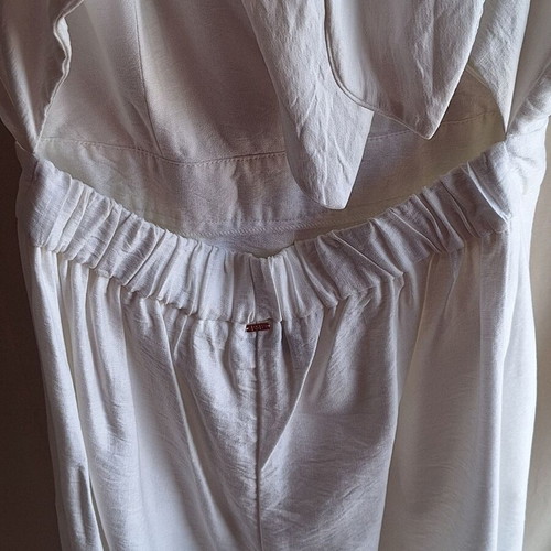 BSB White Medium Summer Jumpsuit Culotte with Cut-out Back