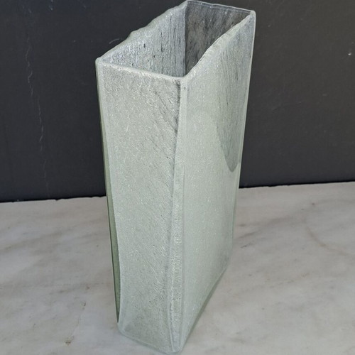 Handmade glass vase like new, 28x13.5x6.5 cm