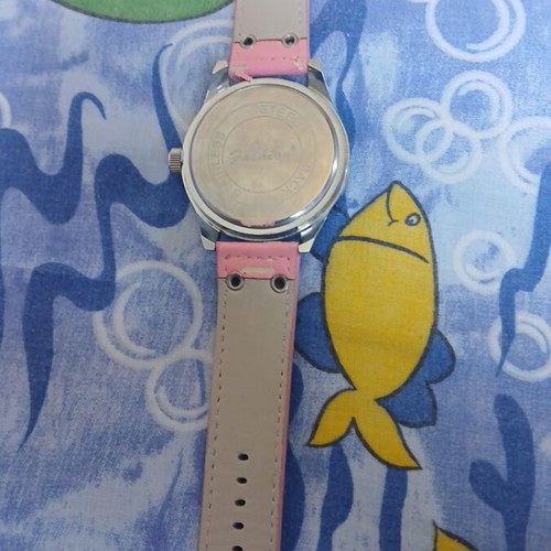 Fashion pink watch with silver used, slight wear