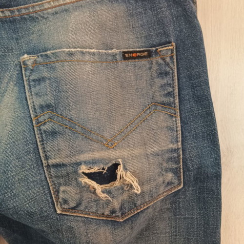 Energie men's jeans size 31 used with rips, straight fit, blue