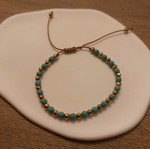 Handmade bracelet with turquoise and gold stones new