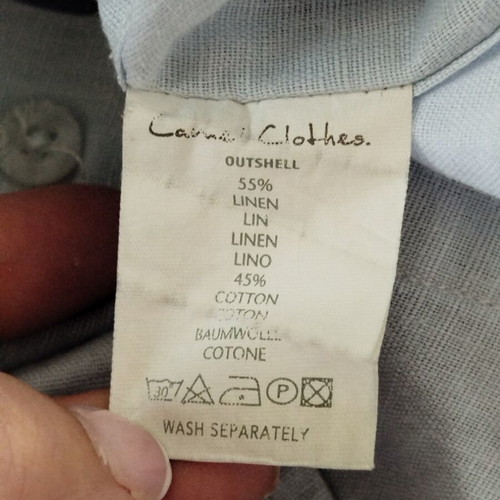 Camel men's linen shirt used, size L, light blue