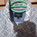 Pepe Jeans short sleeve shirt like new, white with blue pattern, size M