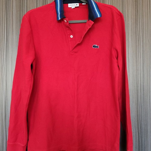 Lacoste long sleeve shirt like new, red, medium Europe small USA