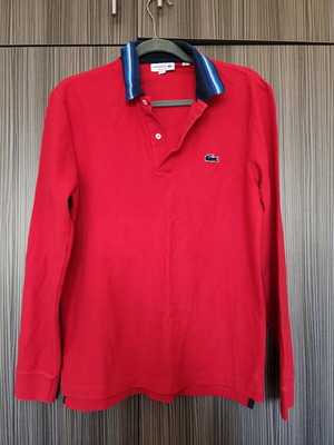 Lacoste long sleeve shirt like new, red, medium Europe small USA