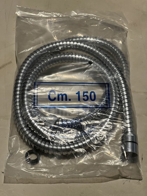 Spiral hose for bathroom faucet 1.50m chromed, 100% Made in Italy