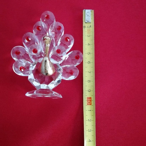 Crystal peacock new, elegant decorative with bronze