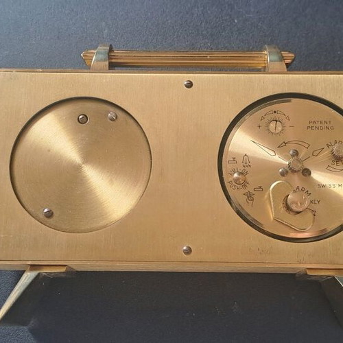 Swiza clock alarm with thermometer and barometer like new